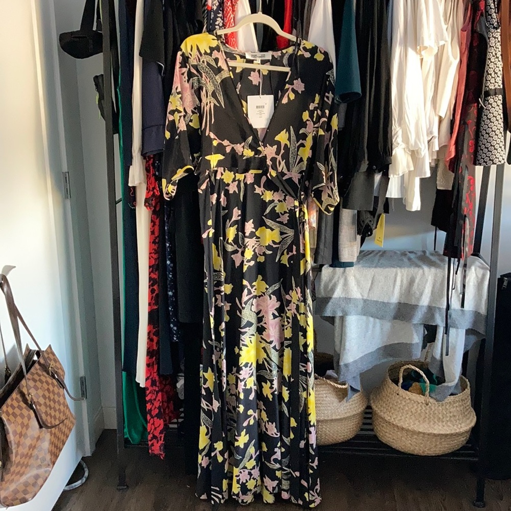 DVF silk wrap maxi dress